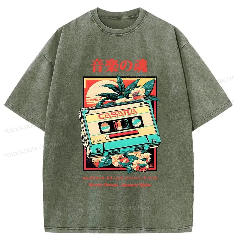 Tokyo-Tiger Beams Music Souls Japanese Washed T-Shirt