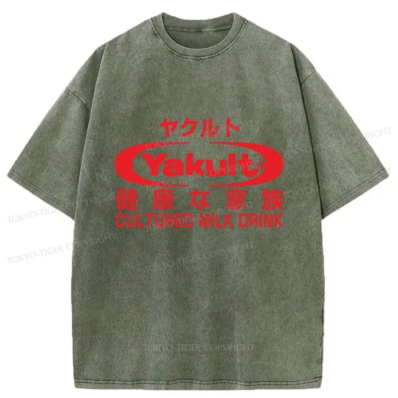 Tokyo-Tiger Yakult Logo Washed T-Shirt