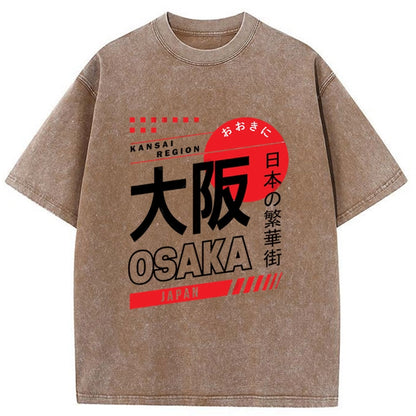 Tokyo-Tiger Osaka Japanese Cities Washed T-Shirt