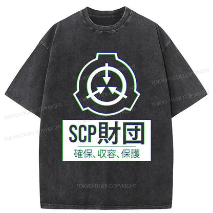 Tokyo-Tiger SCP Foundation Logo Washed T-Shirt