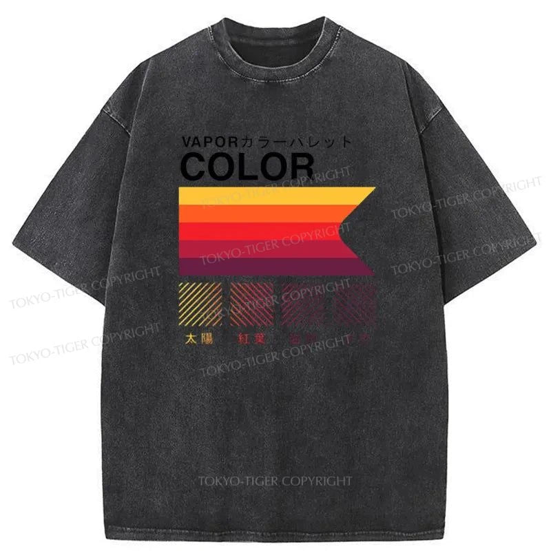 Tokyo-Tiger Vapor Color Palette Washed T-Shirt