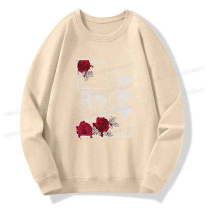 Tokyo-Tiger Skull Roses Japanese Aesthetic Sweatshirt