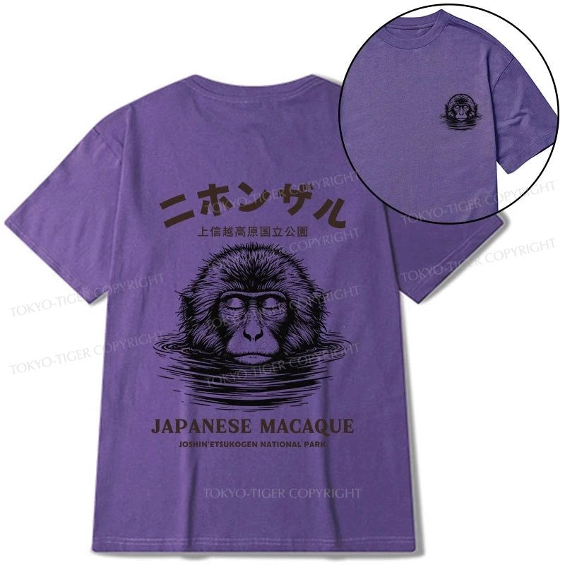 Tokyo-Tiger The Macaque Monkey In The Bath Japanese Front Back Classic T-Shirt