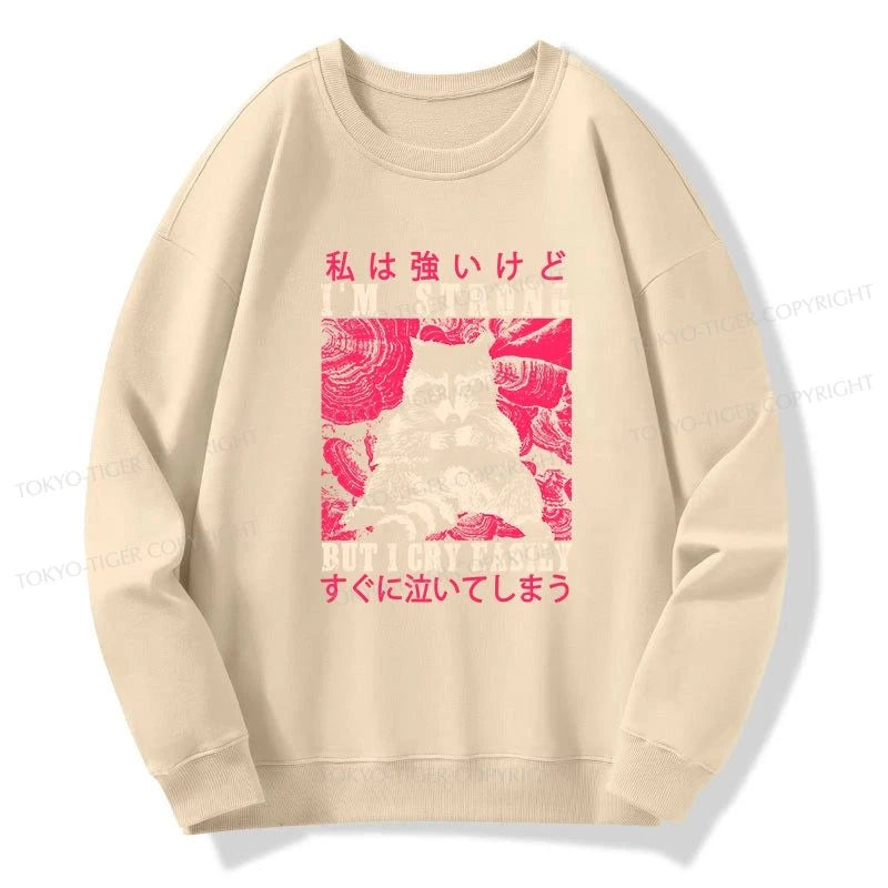 Tokyo-Tiger I Am Strong Raccoon Sweatshirt