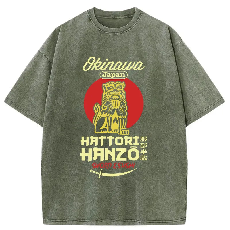 Tokyo-Tiger Samurai Hattori Hanzo Okinawa Washed T-Shirt