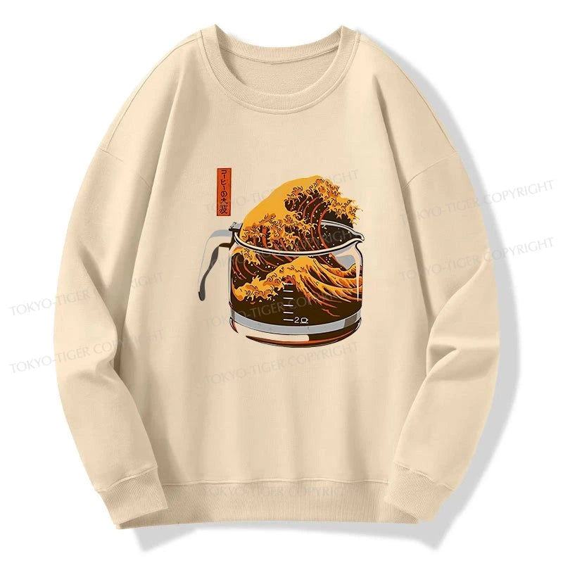 Tokyo-Tiger The Great Wave Of Coffee Japanese Sweatshirt