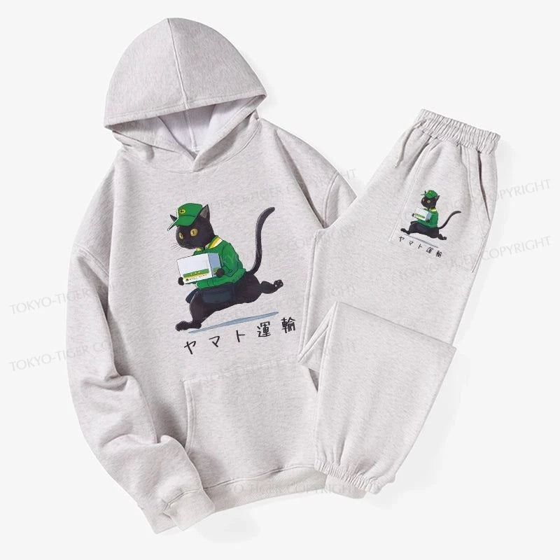 Tokyo-Tiger Black Cat Appreciation Day Fleece Lined Hoodie Set