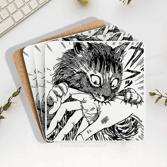 Tokyo-Tiger Creepy Cat Anime Horror Anteater Coaster