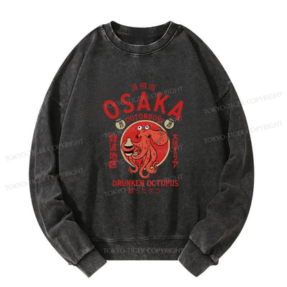 Tokyo-Tiger Drunken Octopus Japan Washed Sweatshirt