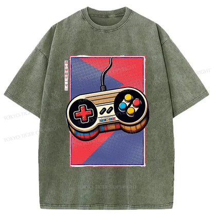 Tokyo-Tiger Gamepad Japanese Washed T-Shirt