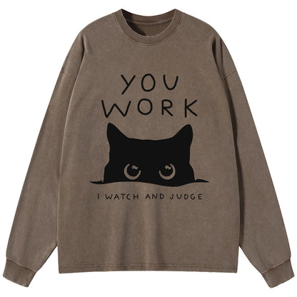 Tokyo-Tiger A Cat That Spies Washed Long Sleeve T-Shirt