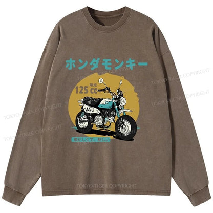 Tokyo-Tiger Honda Motorcycle Japanese Washed Long Sleeve T-Shirt