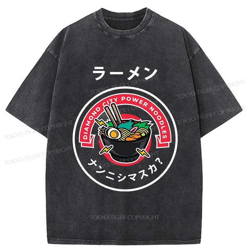 Tokyo-Tiger Diamond City Power Noodles Washed T-Shirt