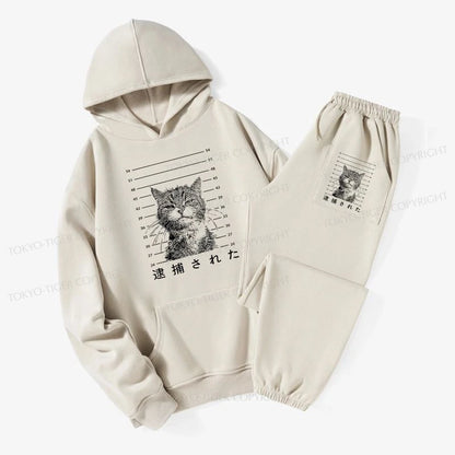 Tokyo-Tiger Cat That Was Arrested Fleece Lined Hoodie Set