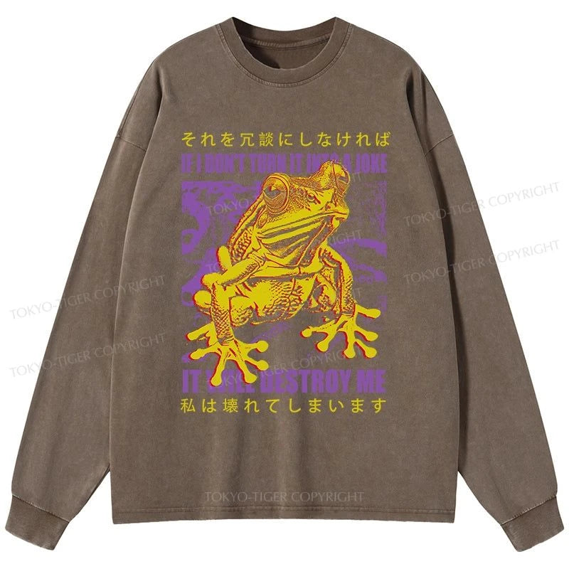 Tokyo-Tiger A Frog Prone To Emotional Breakdown Washed Long Sleeve T-Shirt