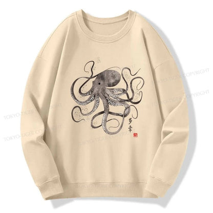 Tokyo-Tiger Octopus Japanese Calligraphy Sweatshirt