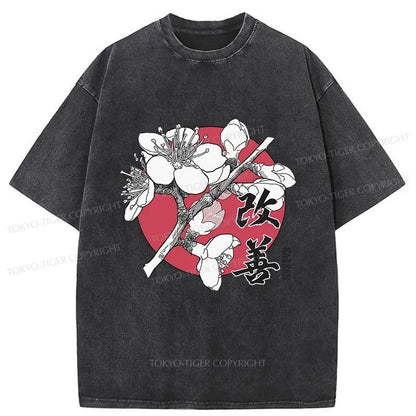 Tokyo-Tiger Sakura Japanese Cherry Washed T-Shirt