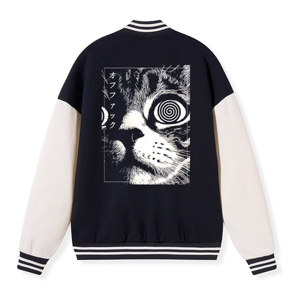 Tokyo-Tiger Scary Cat Japan Embroidery Varsity Jacket