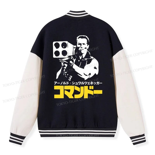 Tokyo-Tiger Commando In Japanese Embroidery Varsity Jacket