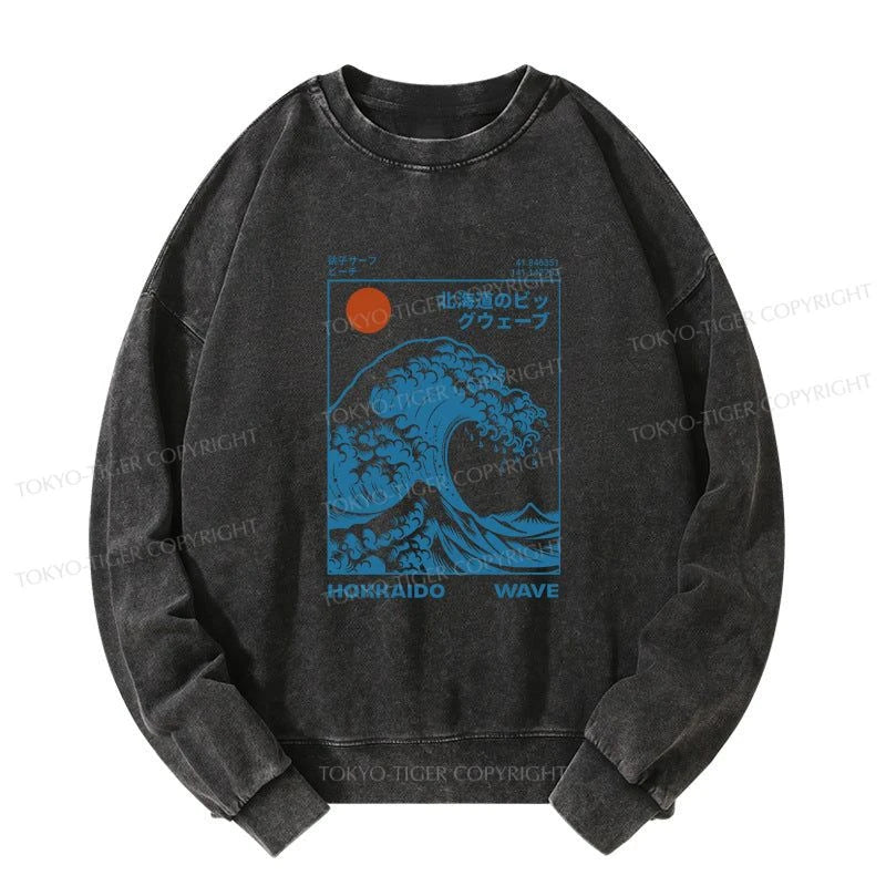 Tokyo-Tiger Hokkaido Wave Japan Washed Sweatshirt