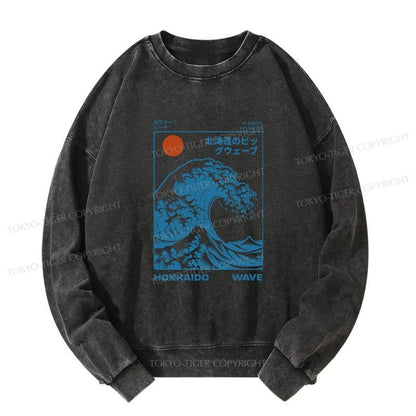 Tokyo-Tiger Hokkaido Wave Japan Washed Sweatshirt