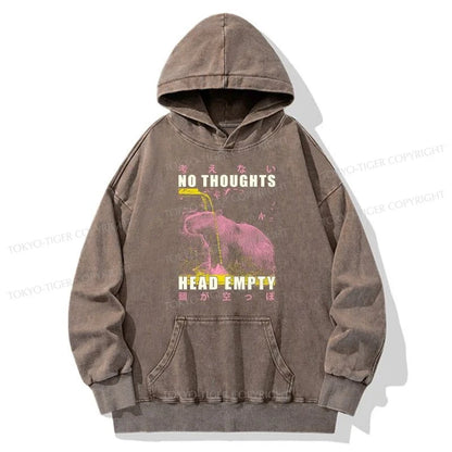 Tokyo-Tiger No Thoughts Head Empty Washed Hoodie