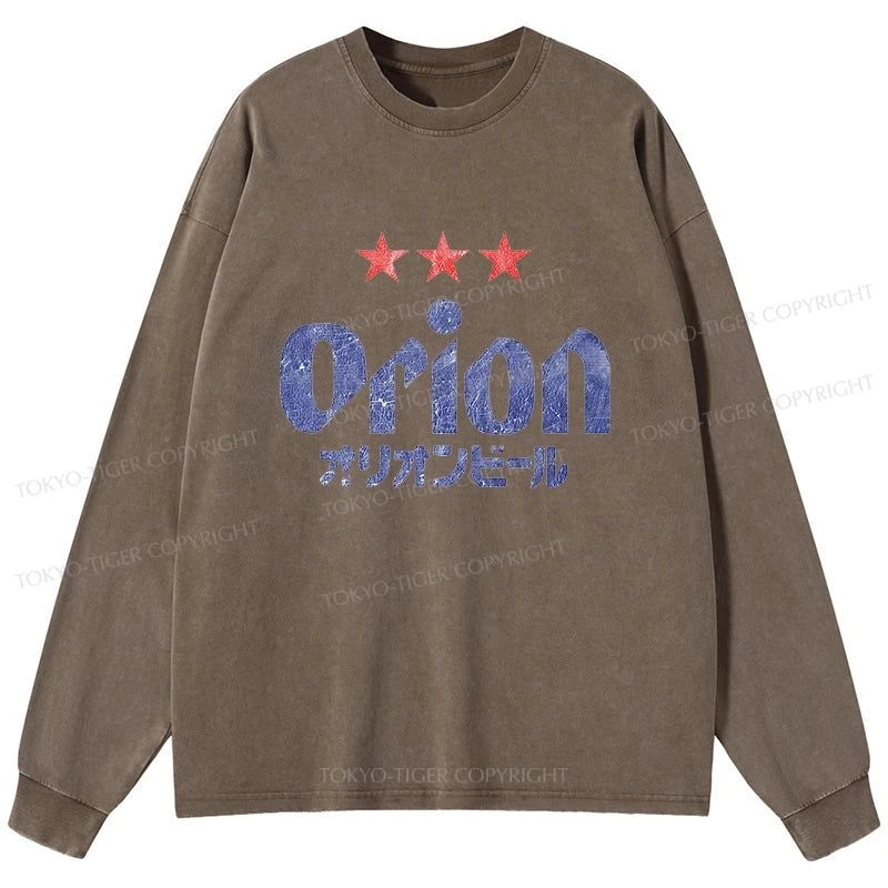 Tokyo-Tiger Orion Breweries Washed Long Sleeve T-Shirt