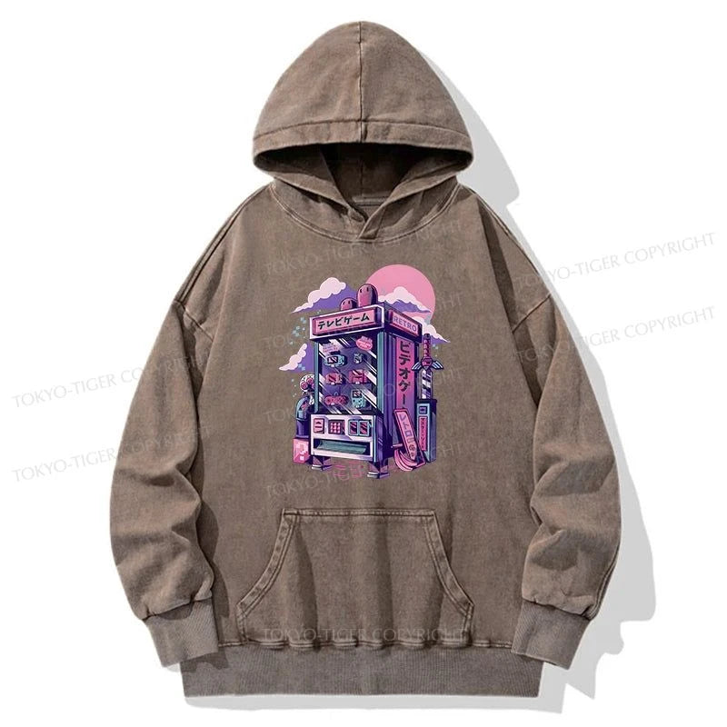 Tokyo-Tiger Japanese Vending Machines Washed Hoodie