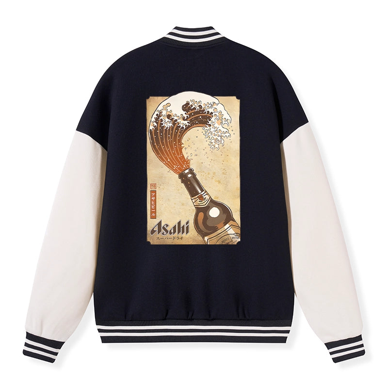 Tokyo-Tiger Asahi Logo Japanese Embroidery Varsity Jacket