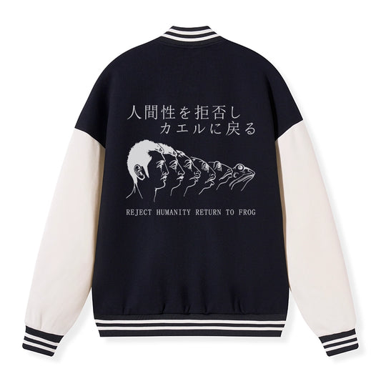 Tokyo-Tiger Return To Frog Embroidery Varsity Jacket