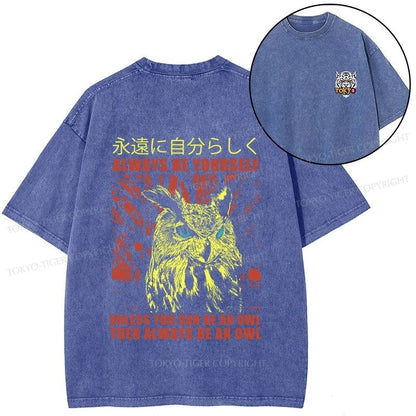 Tokyo-Tiger Always Be Yourself Japanese Front Back Washed T-Shirt