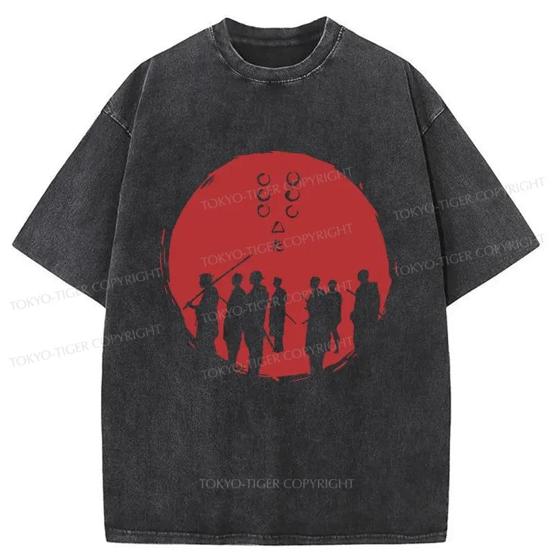 Tokyo-Tiger Seven Samurai Japanese Washed T-Shirt