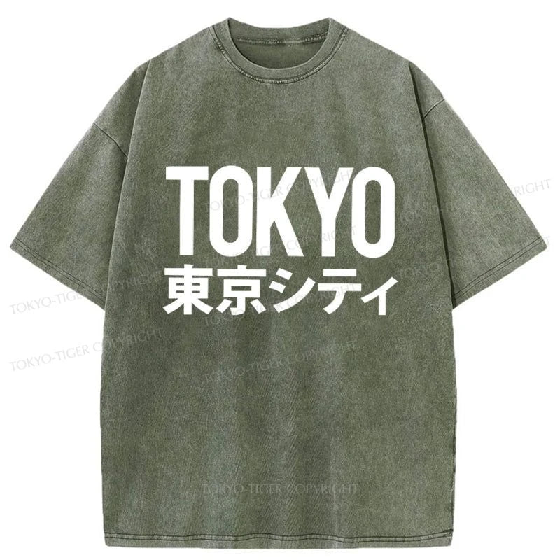 Tokyo-Tiger Tokyo City Washed T-Shirt