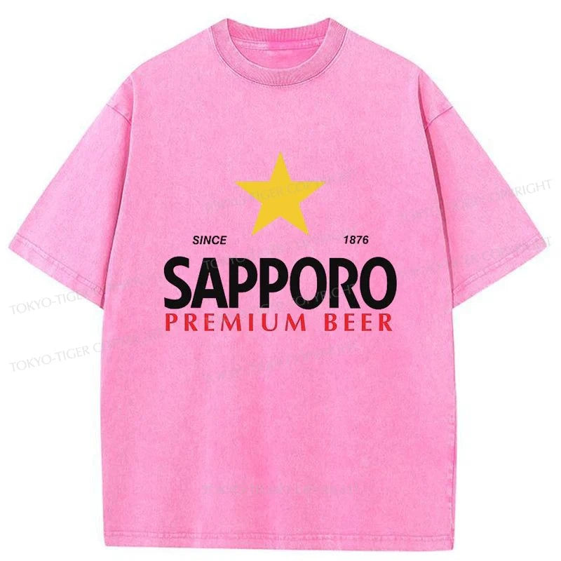 Tokyo-Tiger Sapporo Beer Logo Washed T-Shirt