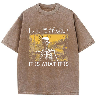 Tokyo-Tiger It is what it is Skeleton Washed T-Shirt