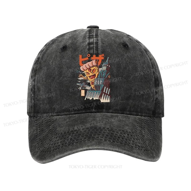 Tokyo-Tiger Great Pizza Kaiju Japanese Washed Cap