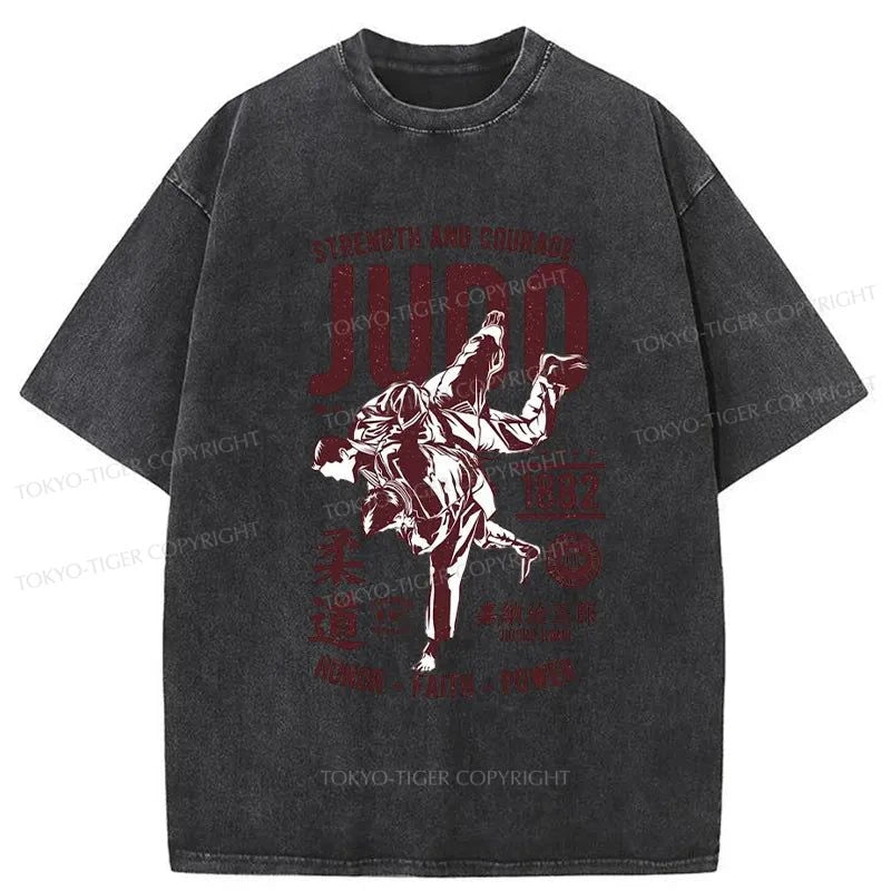 Tokyo-Tiger JUDO Japanese Washed T-Shirt