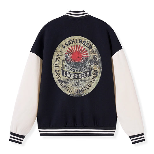 Tokyo-Tiger ASAHI BEER Japanese Embroidery Varsity Jacket