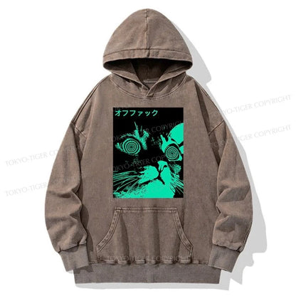 Tokyo-Tiger Cool Cat Japanese Washed Hoodie