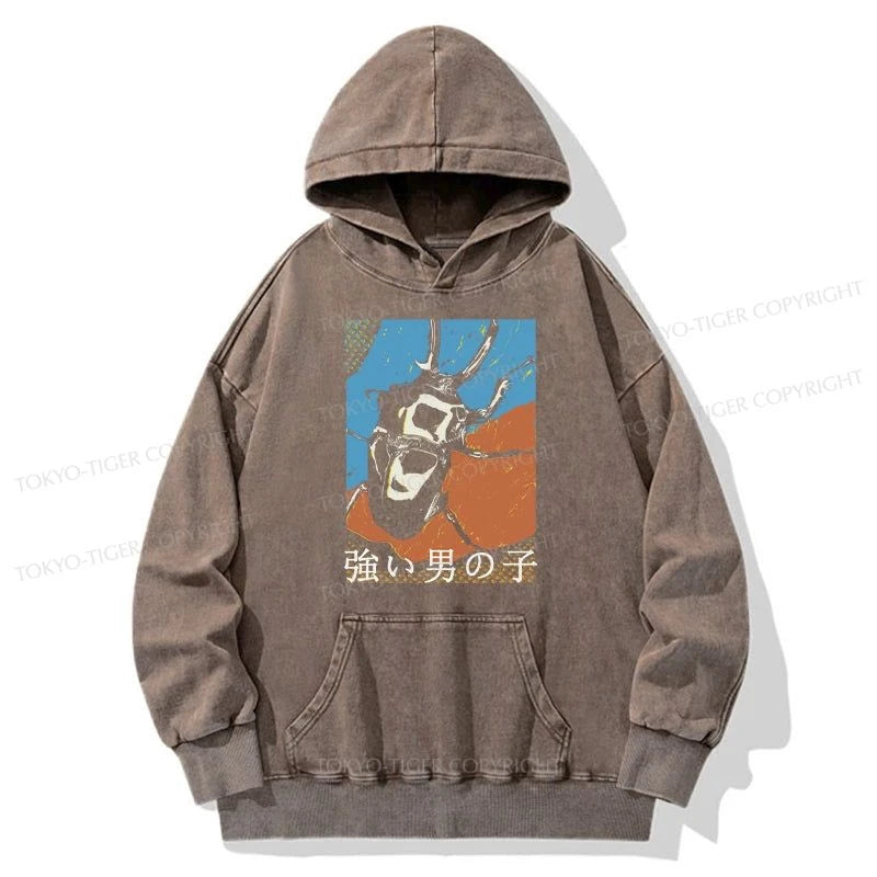 Tokyo-Tiger Strong Beetle Japanese Washed Hoodie