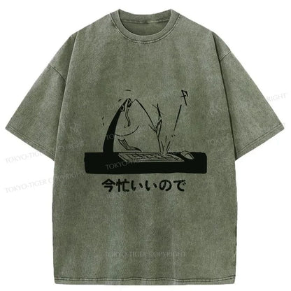 Tokyo-Tiger Busy Fish Japanese Washed T-Shirt