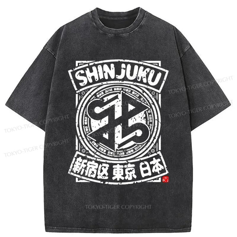 Tokyo-Tiger Shinjuku Tokyo City Japan Washed T-Shirt