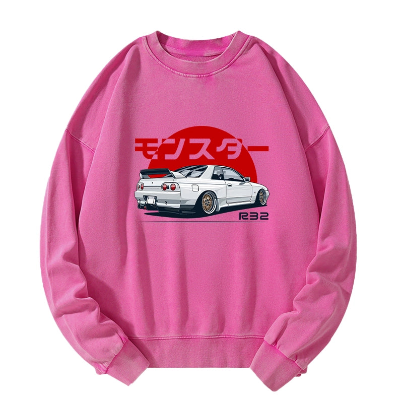 Tokyo-Tiger Monster. Skyline R32 GTR Washed Sweatshirt