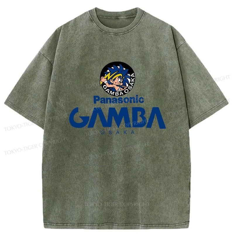 Tokyo-Tiger Vintage PANASONIC GAMBA OSAKA Japanese Washed T-Shirt