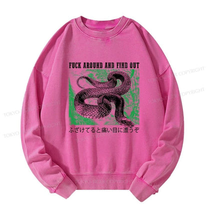 Tokyo-Tiger Cold And Heartless Snake Washed Sweatshirt