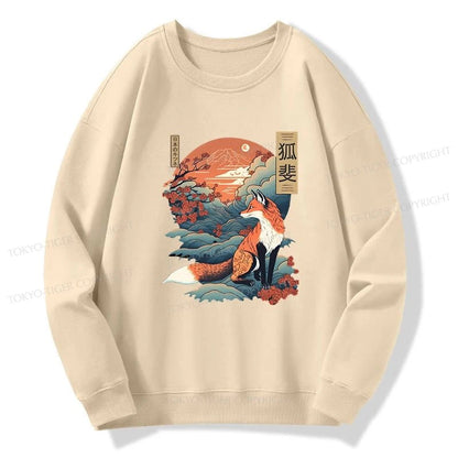 Tokyo-Tiger Japanese Kitsune Fox Sakura Sweatshirt