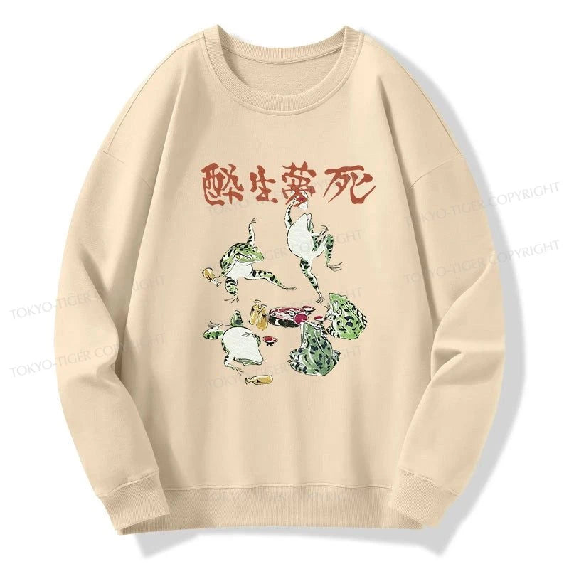 Tokyo-Tiger Japanese Frog Osake Kanji Sweatshirt