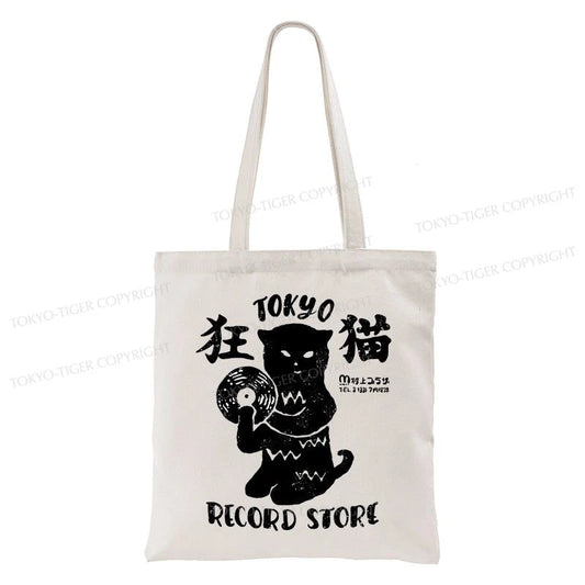 Tokyo-Tiger Tokyo Record Store Cat CD Tote Bag