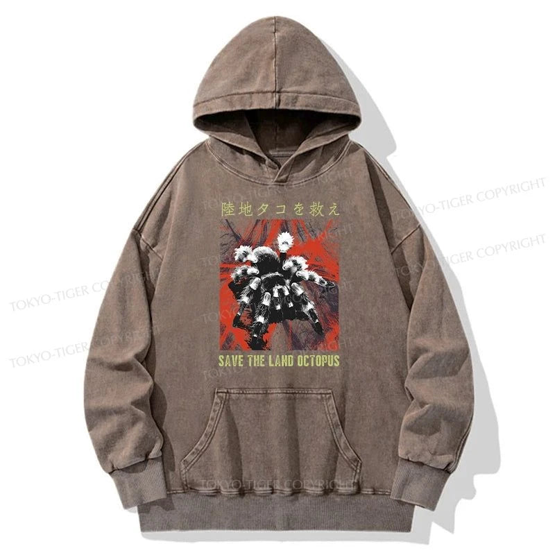 Tokyo-Tiger Real Scary Spiders Washed Hoodie