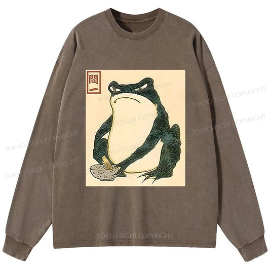 Tokyo-Tiger Matsumoto Hoji Japanese Frog Washed Long Sleeve T-Shirt